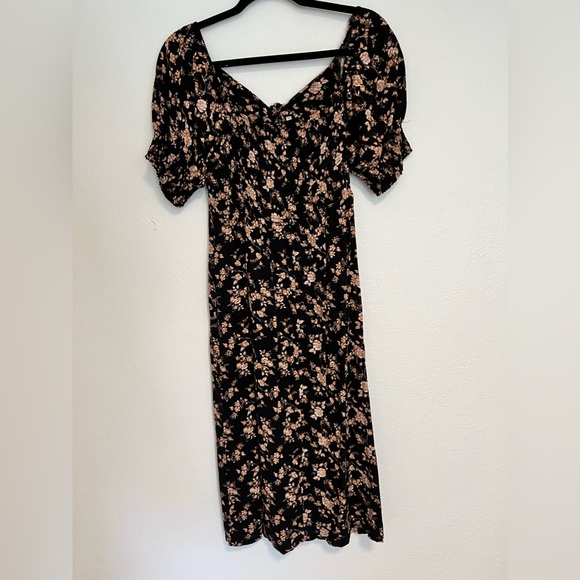 Fall Floral Black Dress - Picture 1 of 7